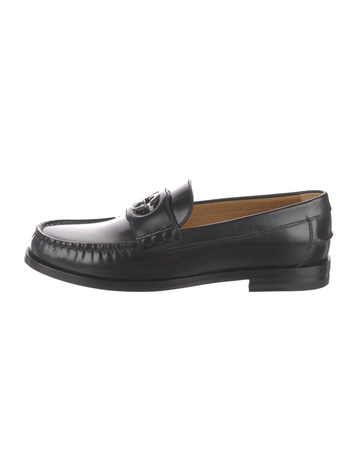 Gucci Interlocking G Logo Leather Loafers w/ Tags