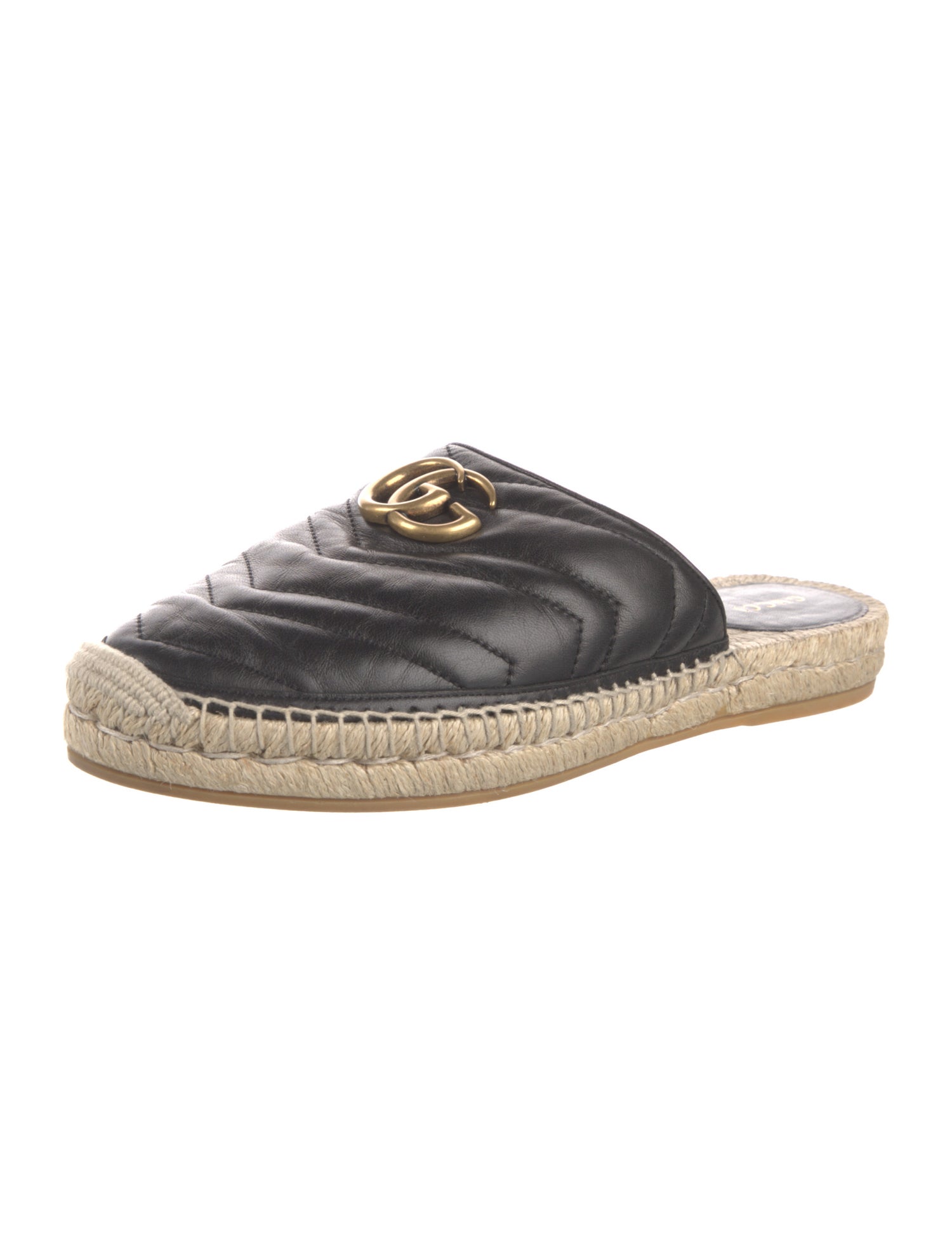 Gucci Running GG Logo Leather Mules