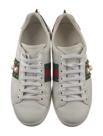 Gucci Web Accent Leather Sneakers