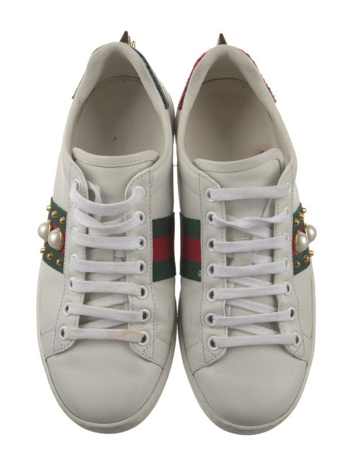 Gucci Web Accent Leather Sneakers