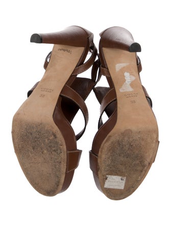 Gucci Hasler Horsebit Accent Leather Slingback Sandals