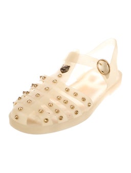 Feline Head Accent Rubber Gladiator Sandals