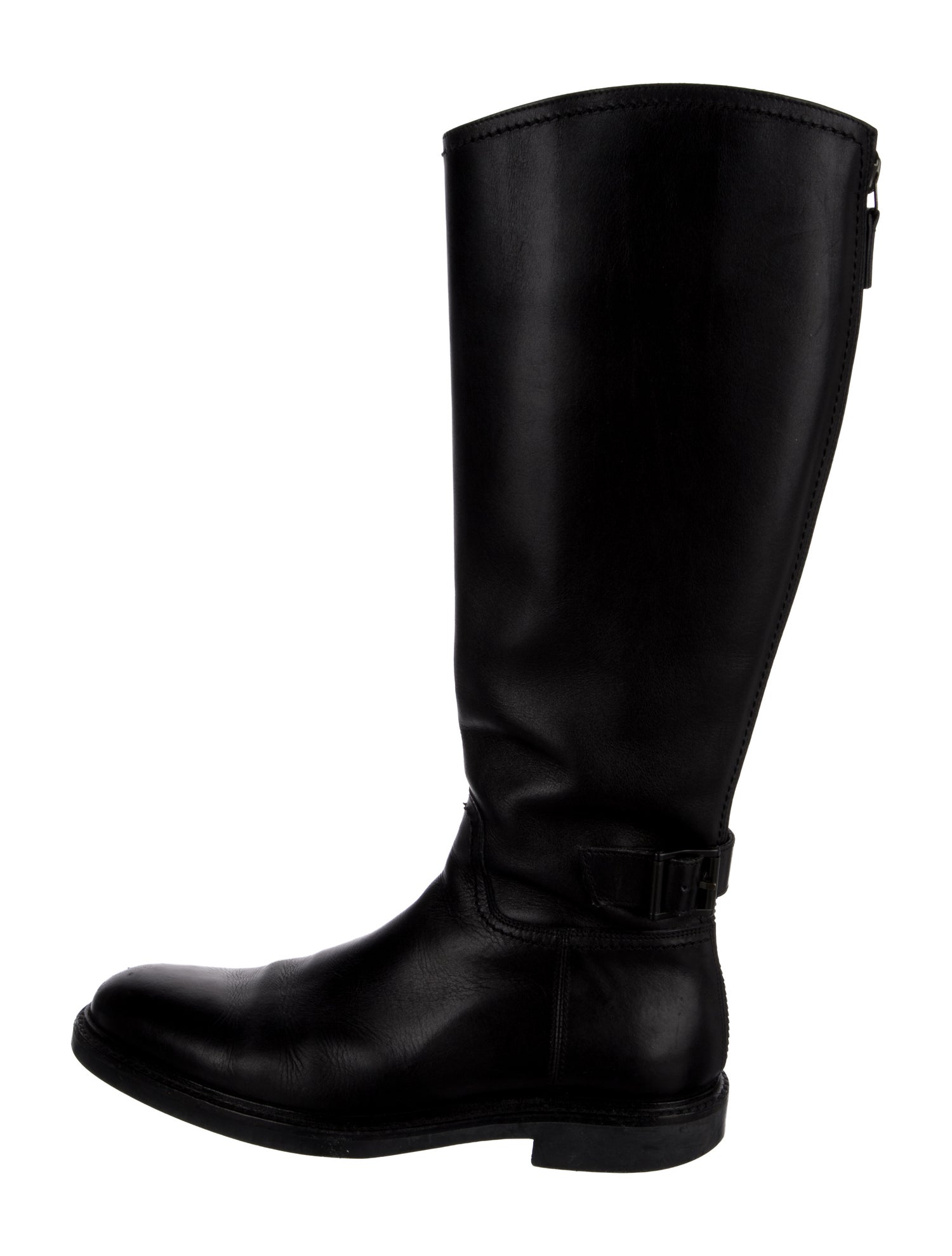 Gucci Interlocking G Logo Leather Riding Boots