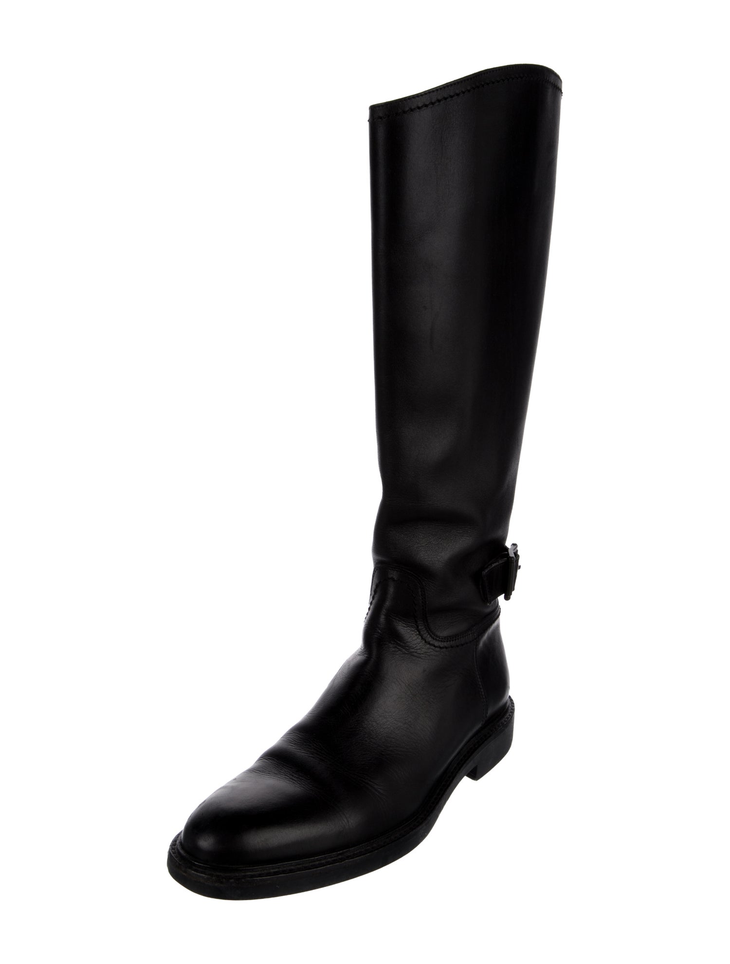 Gucci Interlocking G Logo Leather Riding Boots