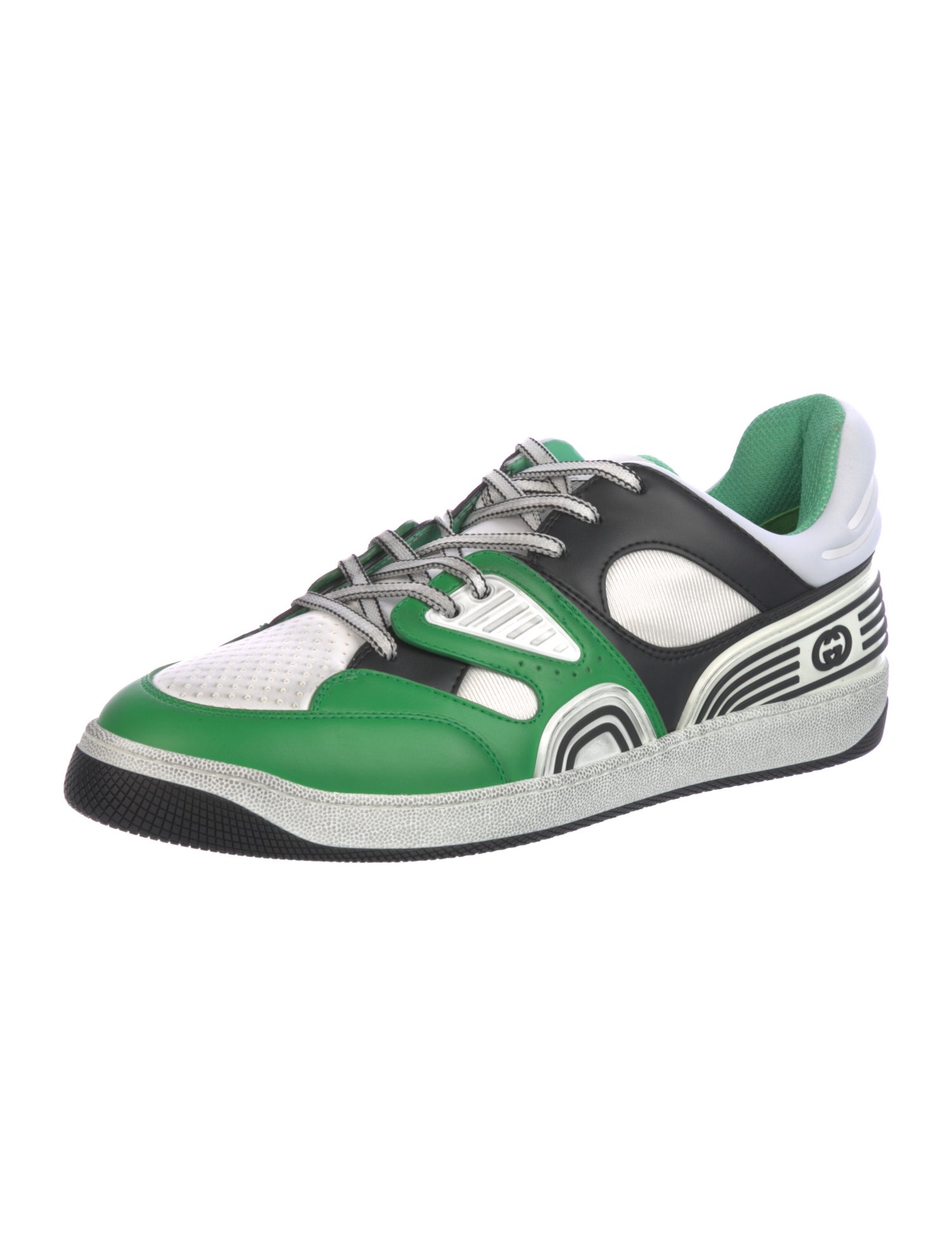 Gucci Leather Colorblock Pattern Sneakers w/ Tags