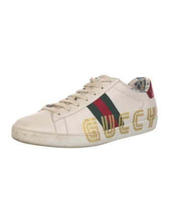 Gucci Web Accent Leather Sneakers