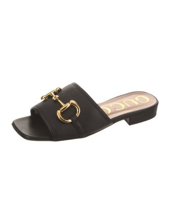 Gucci Horsebit Accent Leather Slides