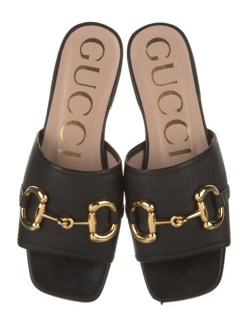 Gucci Horsebit Accent Leather Slides