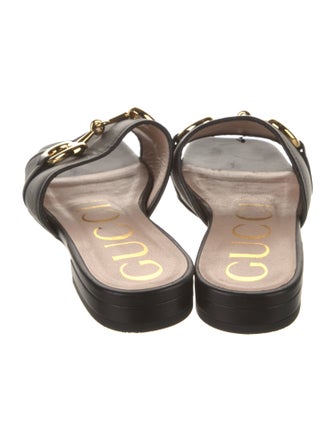 Gucci Horsebit Accent Leather Slides