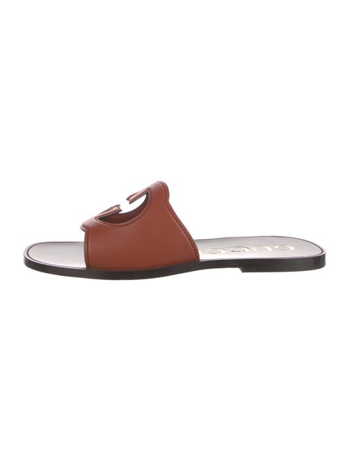 Gucci Interlocking G Logo Leather Flip Flops