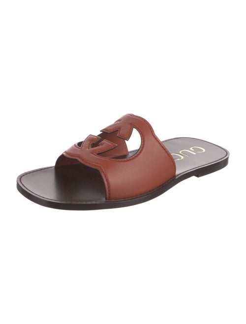 Gucci Interlocking G Logo Leather Flip Flops