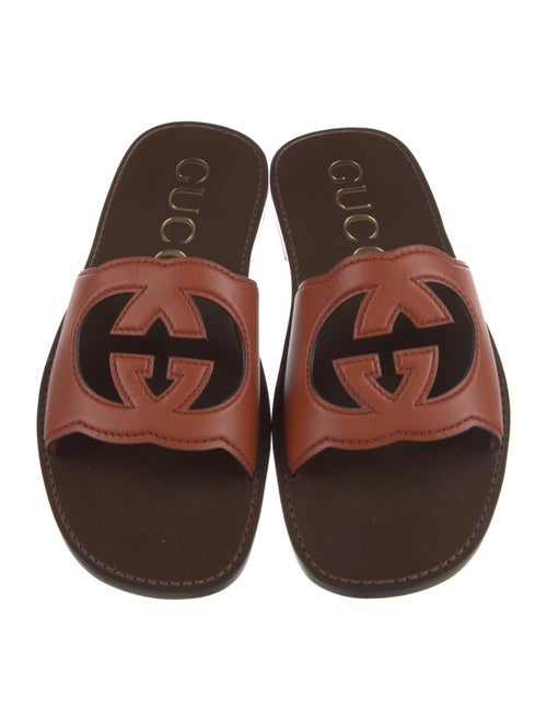 Gucci Interlocking G Logo Leather Flip Flops