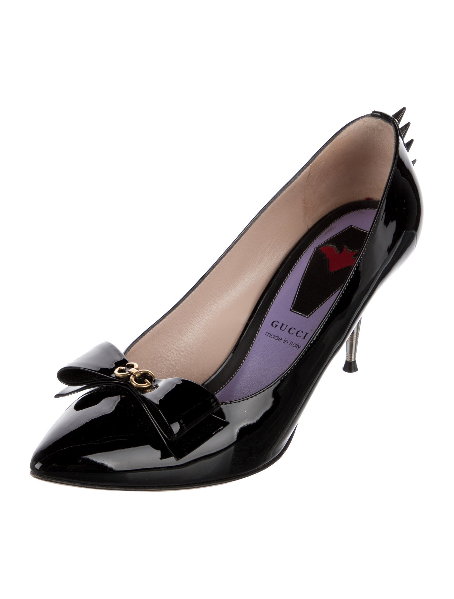Gucci GG Logo Patent Leather Pumps