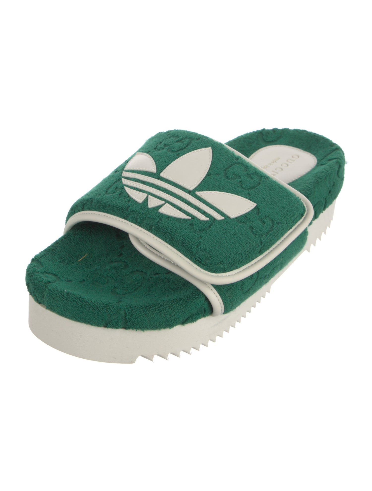 Gucci x Adidas GG Logo Terry Cloth Slides