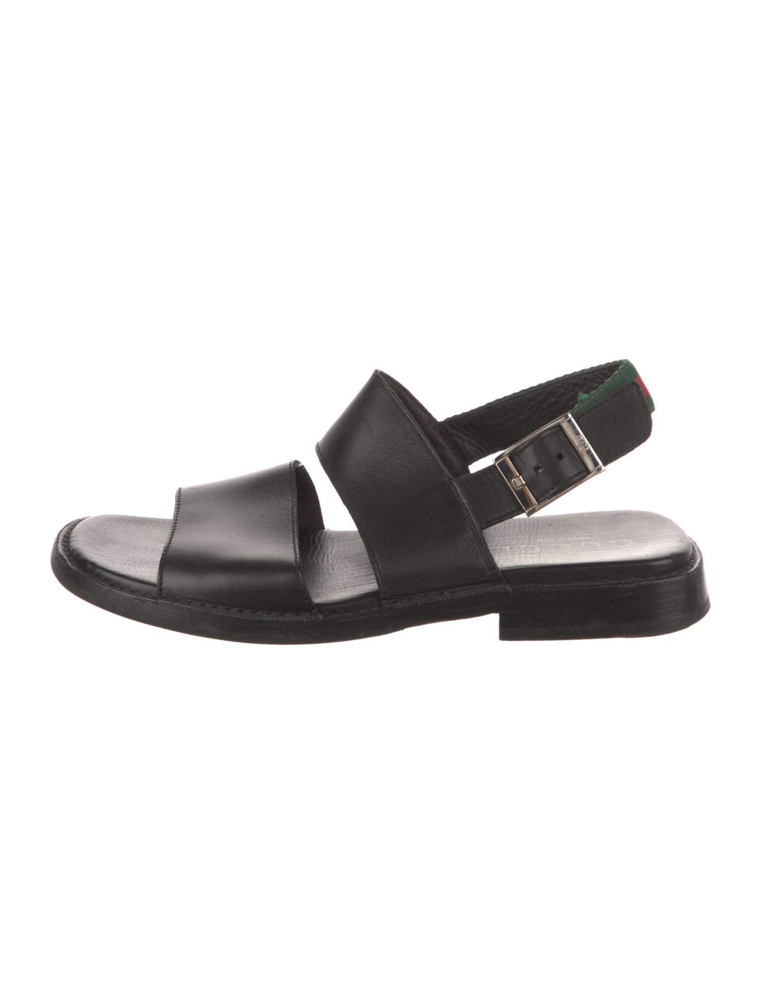 Gucci Web Accent Leather Sandals