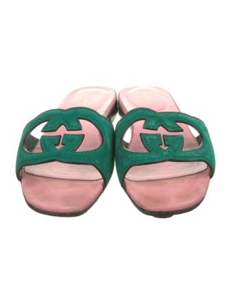 Gucci Interlocking G Logo Suede Slides