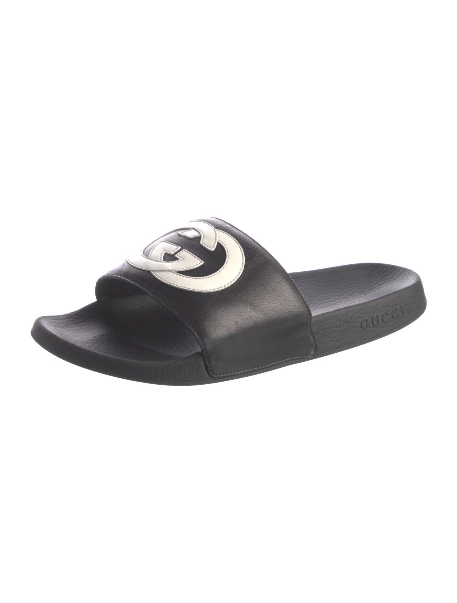 Gucci Leather Leather Trim Embellishment Slides
