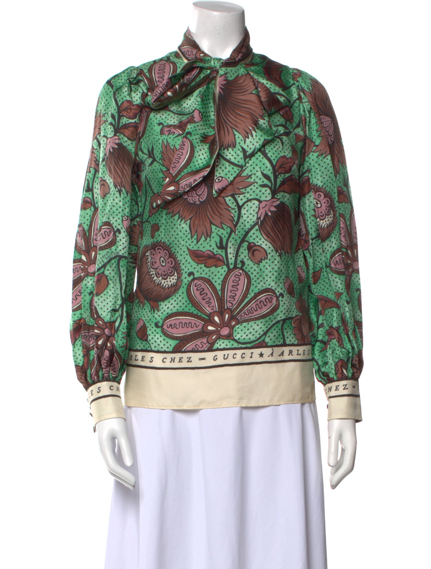 Gucci Silk Floral Print Blouse