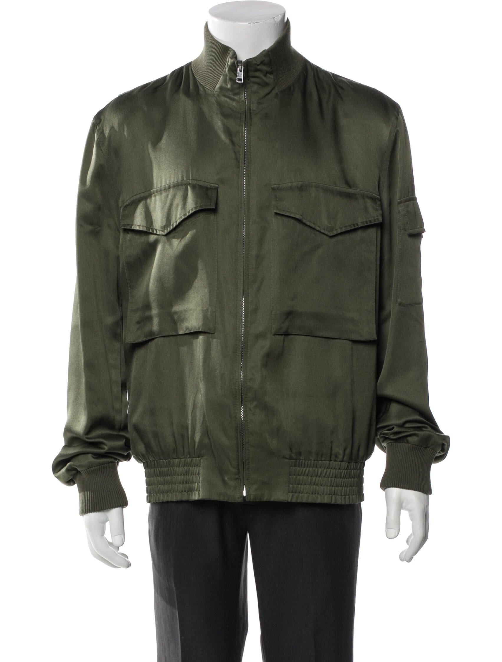 Gucci Web Accent Silk Utility Jacket
