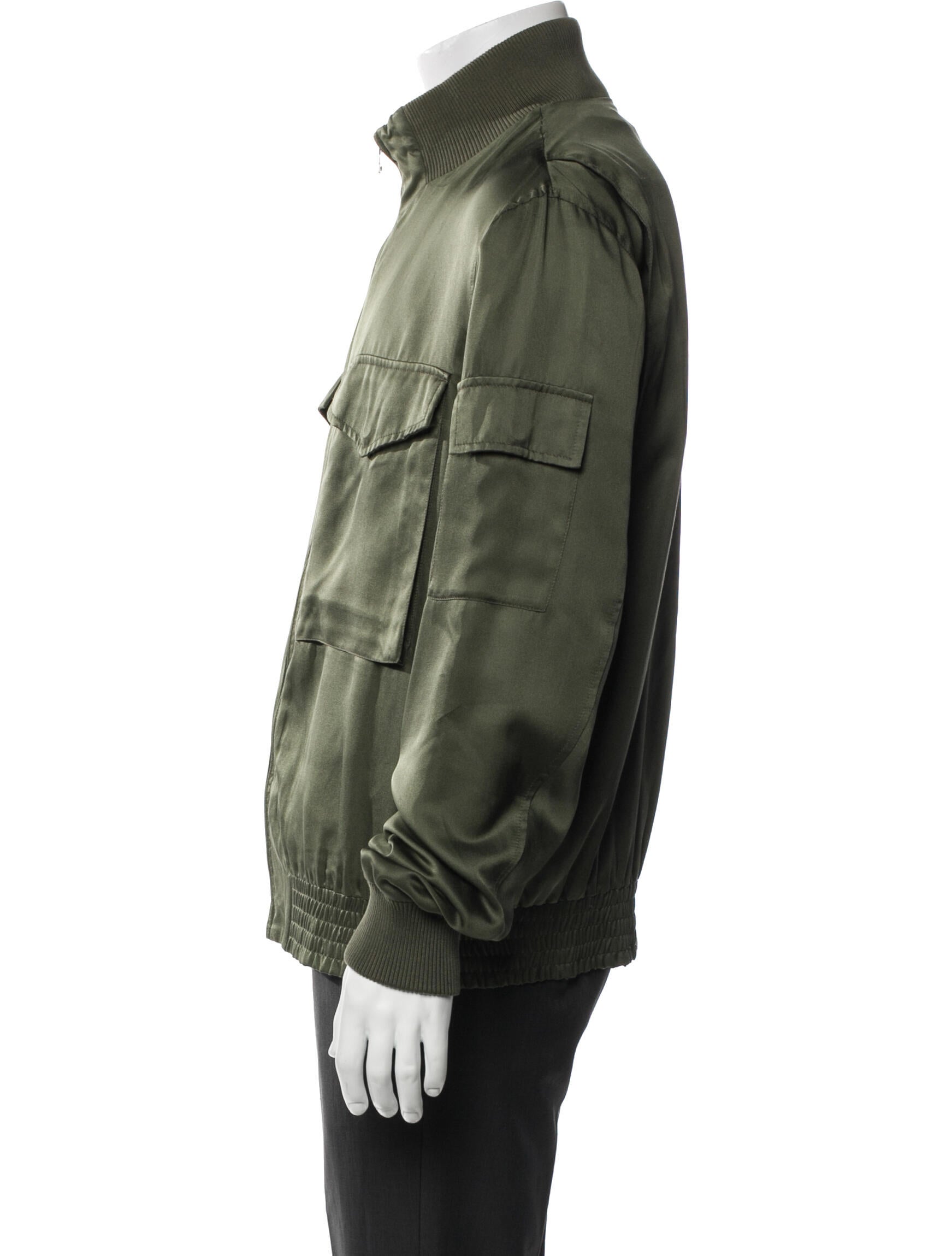 Gucci Web Accent Silk Utility Jacket