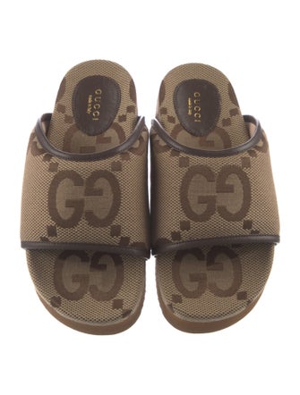 Gucci Jumbo GG Canvas Slides