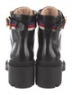 Gucci Sylvie Web Accent Leather Combat Boots