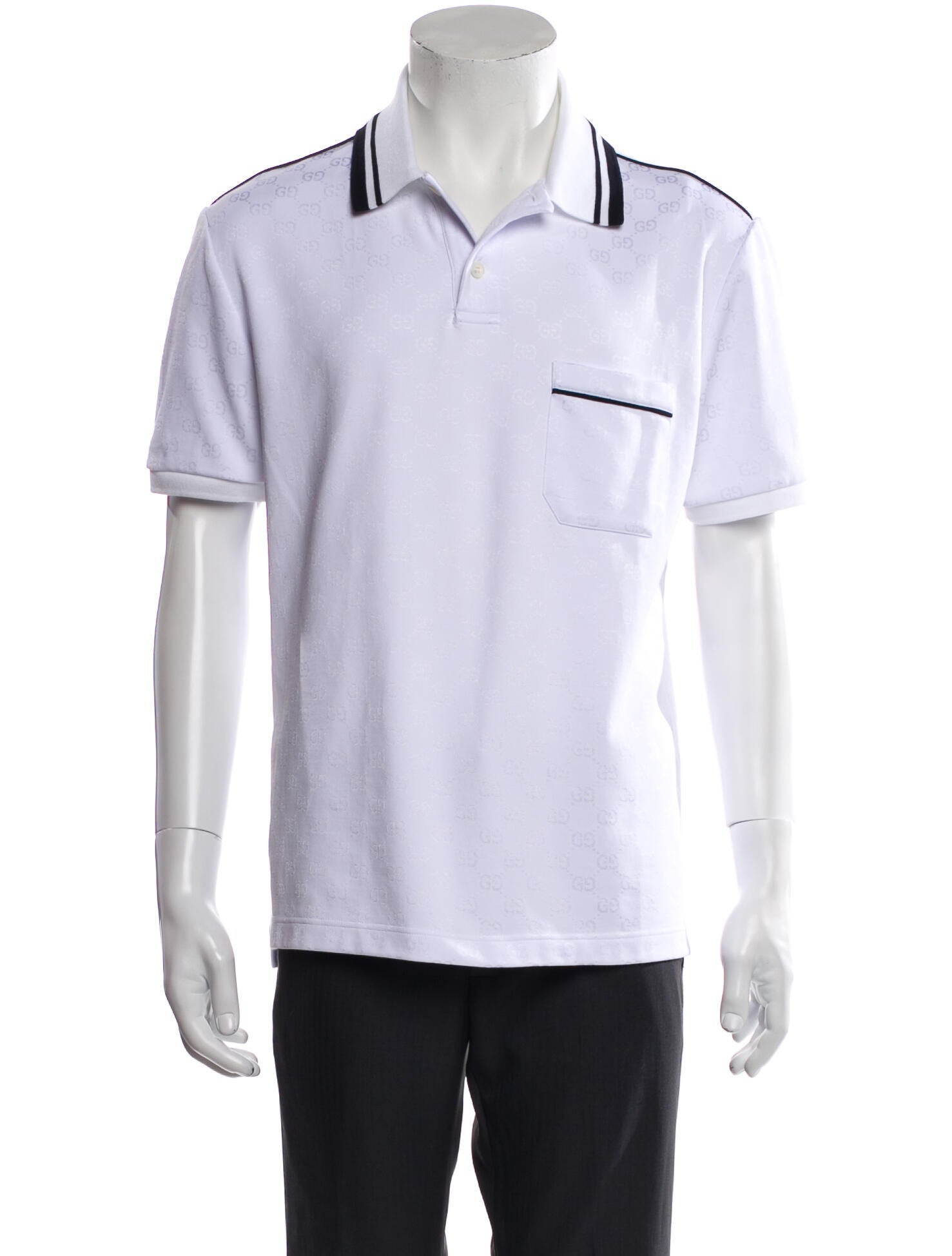 Gucci Web Accent Collar Polo Shirt