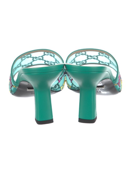 Gucci Mesh Crystal Embellishments Slides