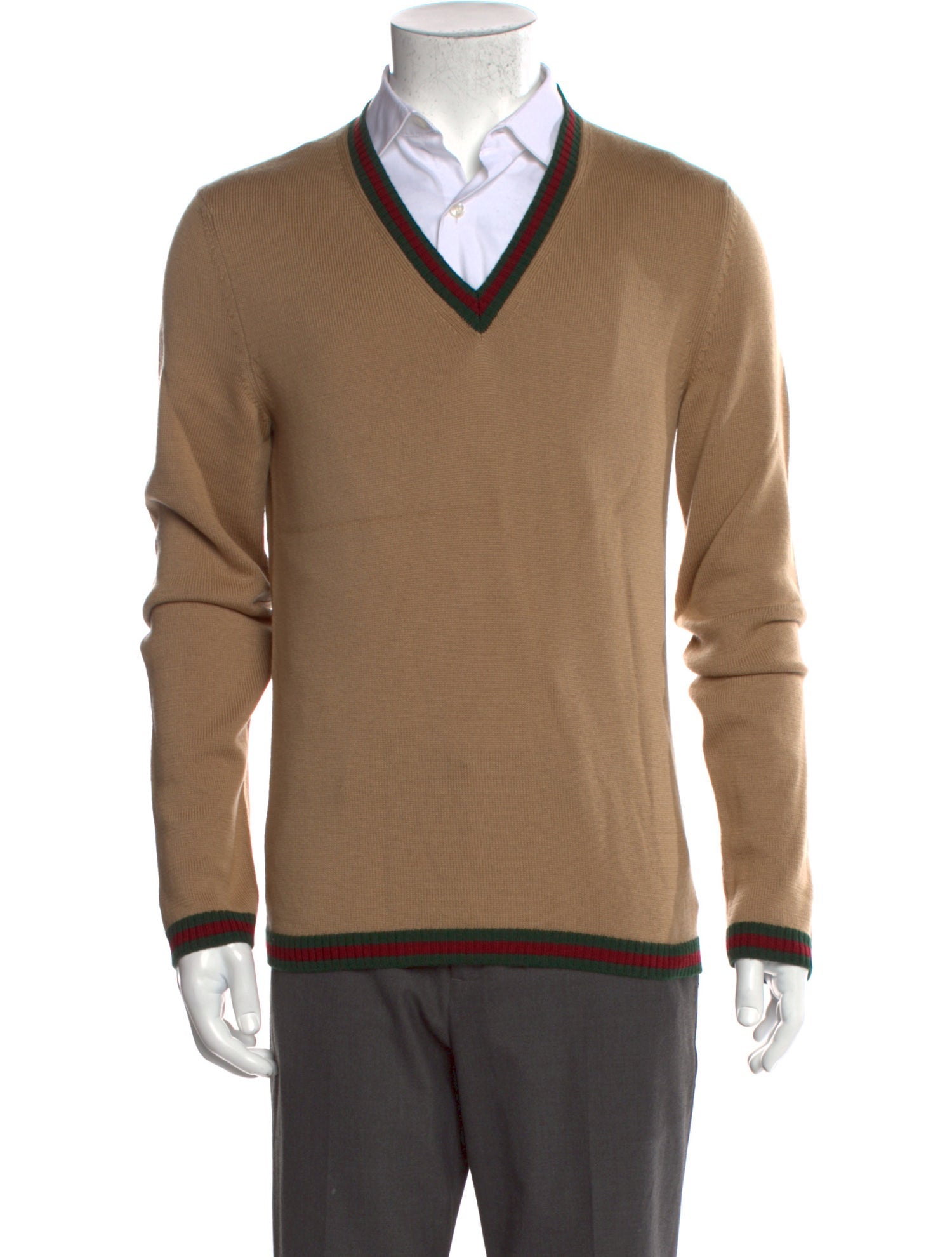 Gucci Web Accent Virgin Wool Pullover
