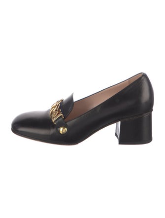 Gucci Sylvie Web Accent Leather Pumps