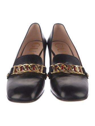 Gucci Sylvie Web Accent Leather Pumps
