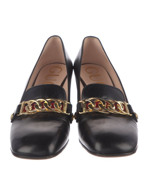Gucci Sylvie Web Accent Leather Pumps