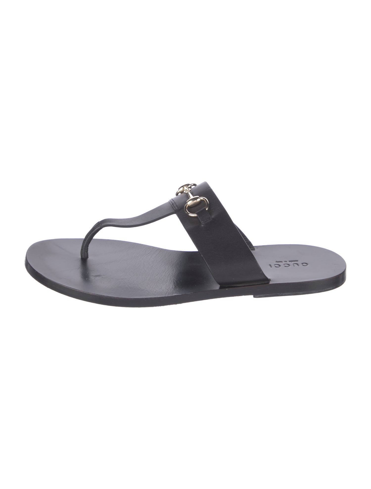 Gucci Horsebit Accent Leather T-Strap Sandals