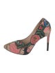Gucci Flora Print Embroidered Accent Pumps