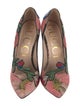 Gucci Flora Print Embroidered Accent Pumps