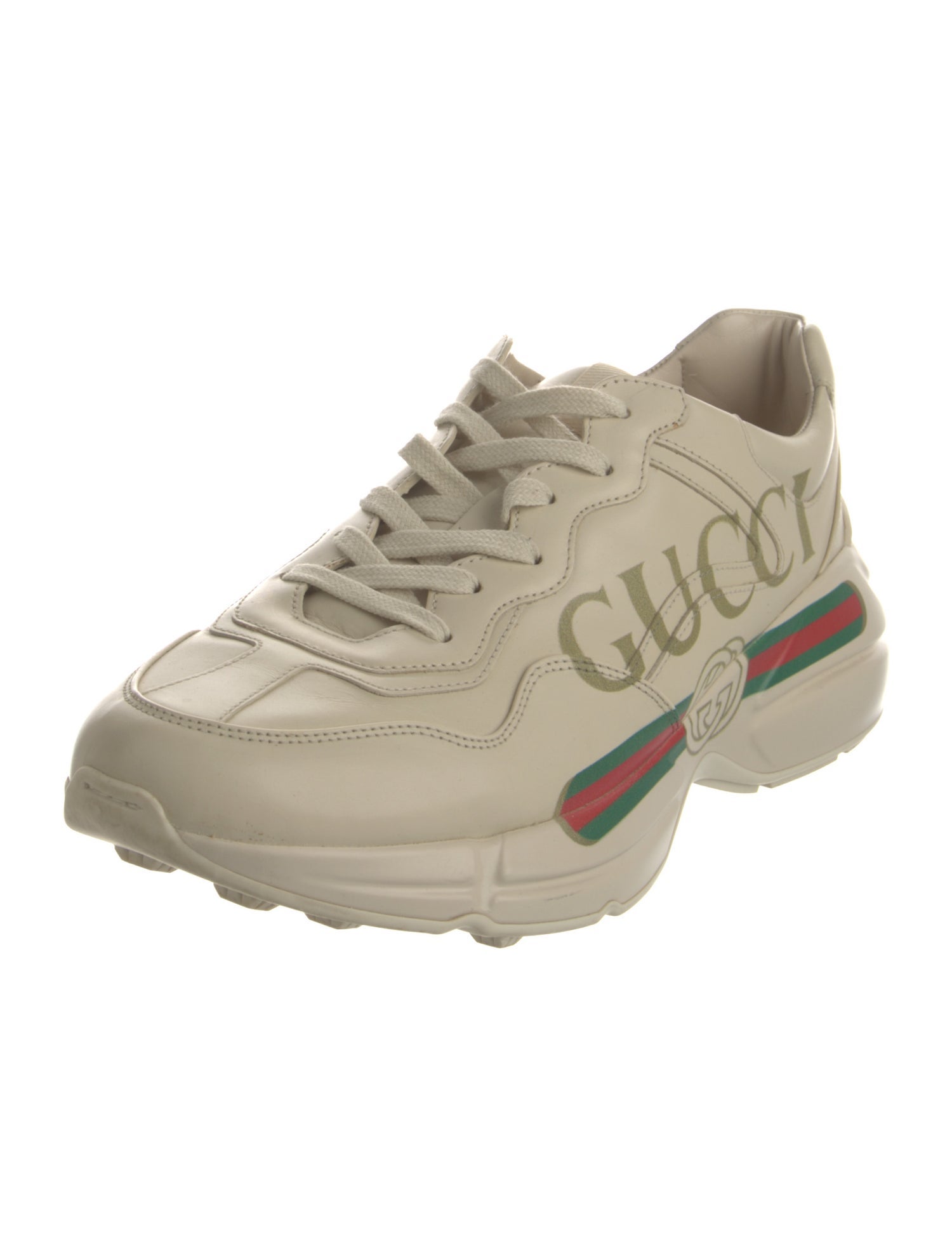 Gucci Web Accent Leather Sneakers