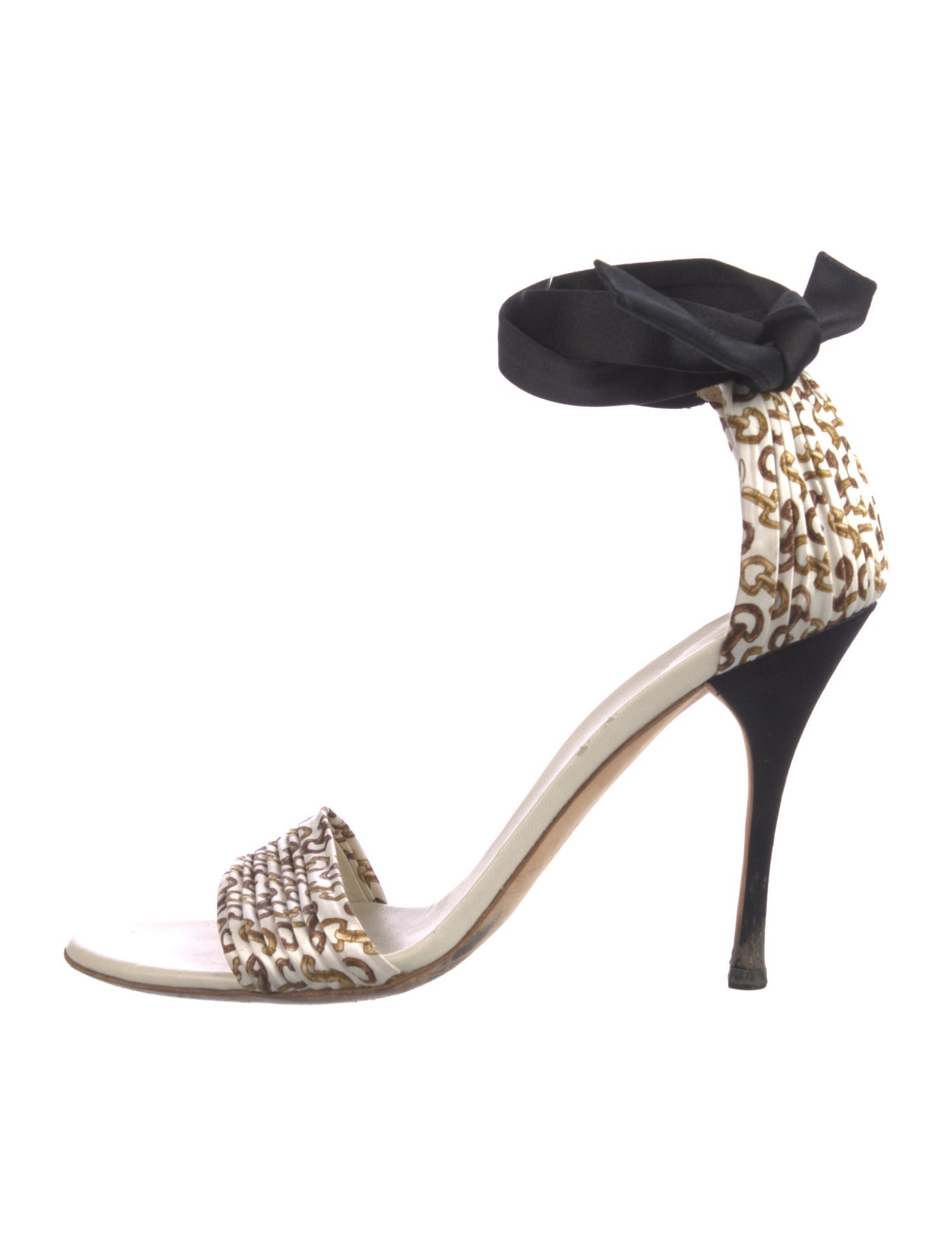 Gucci Satin Printed Sandals