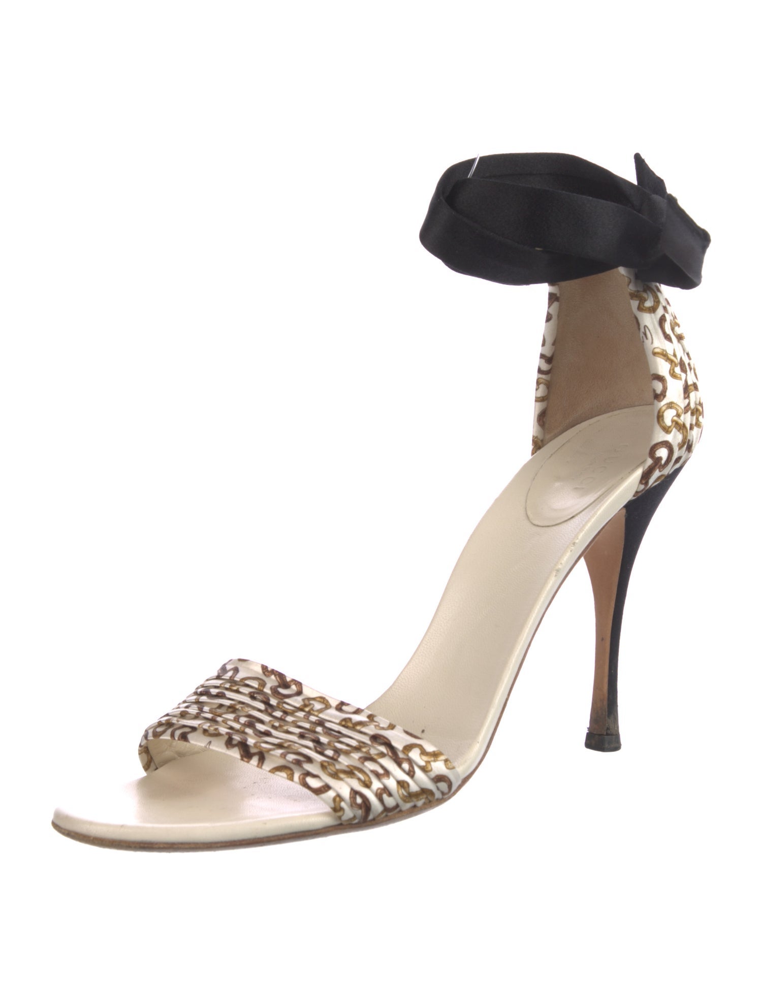 Gucci Satin Printed Sandals