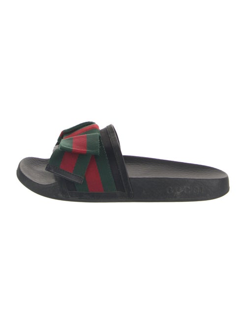 Gucci Web Accent Canvas Slides