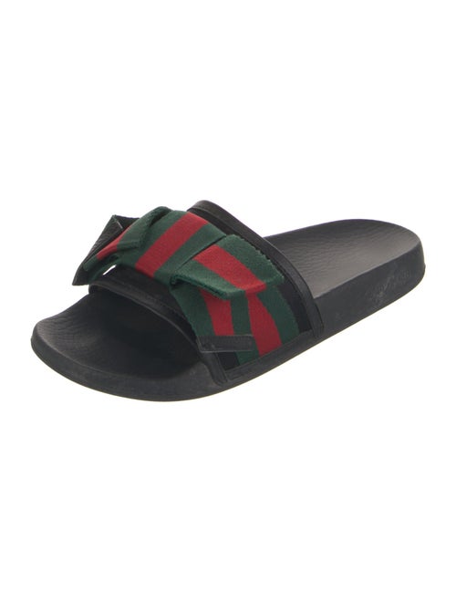 Gucci Web Accent Canvas Slides