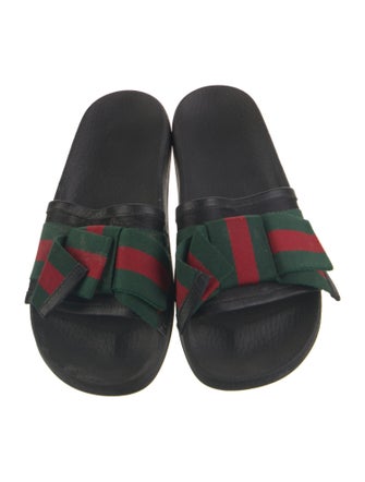 Gucci Web Accent Canvas Slides