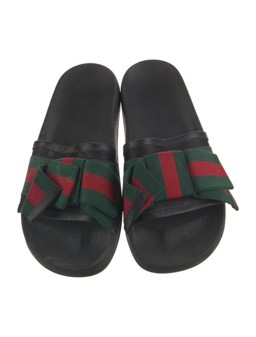 Gucci Web Accent Canvas Slides