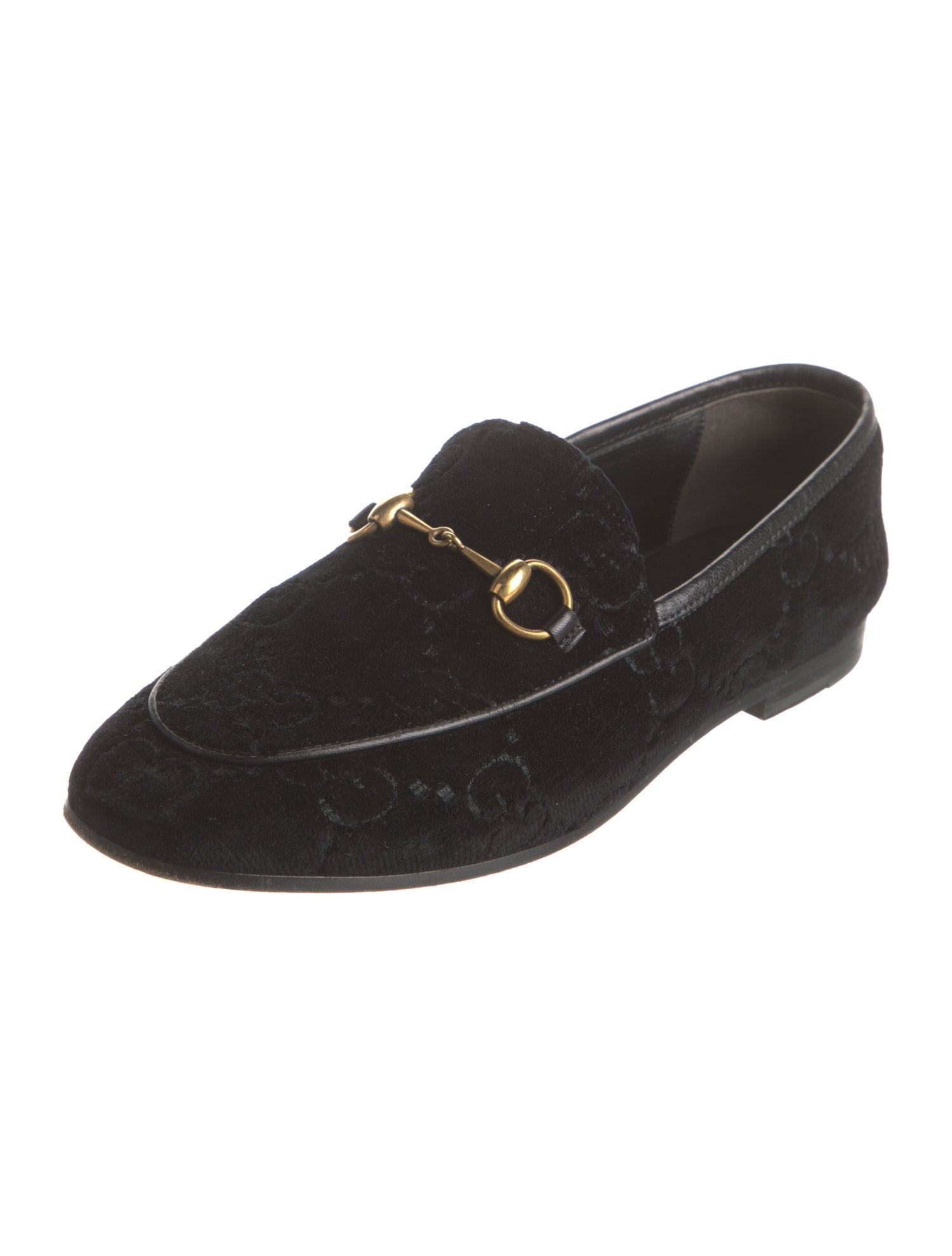Gucci Horsebit Accent Velvet Loafers