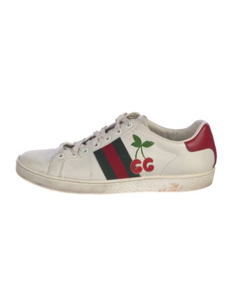 Gucci Web Accent Leather Sneakers