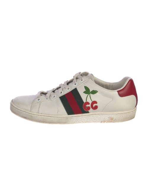 Gucci Web Accent Leather Sneakers