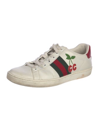 Gucci Web Accent Leather Sneakers