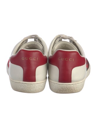 Gucci Web Accent Leather Sneakers