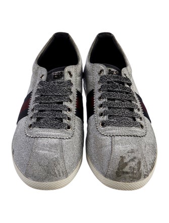 Gucci Sylvie Web Accent Glitter Sneakers
