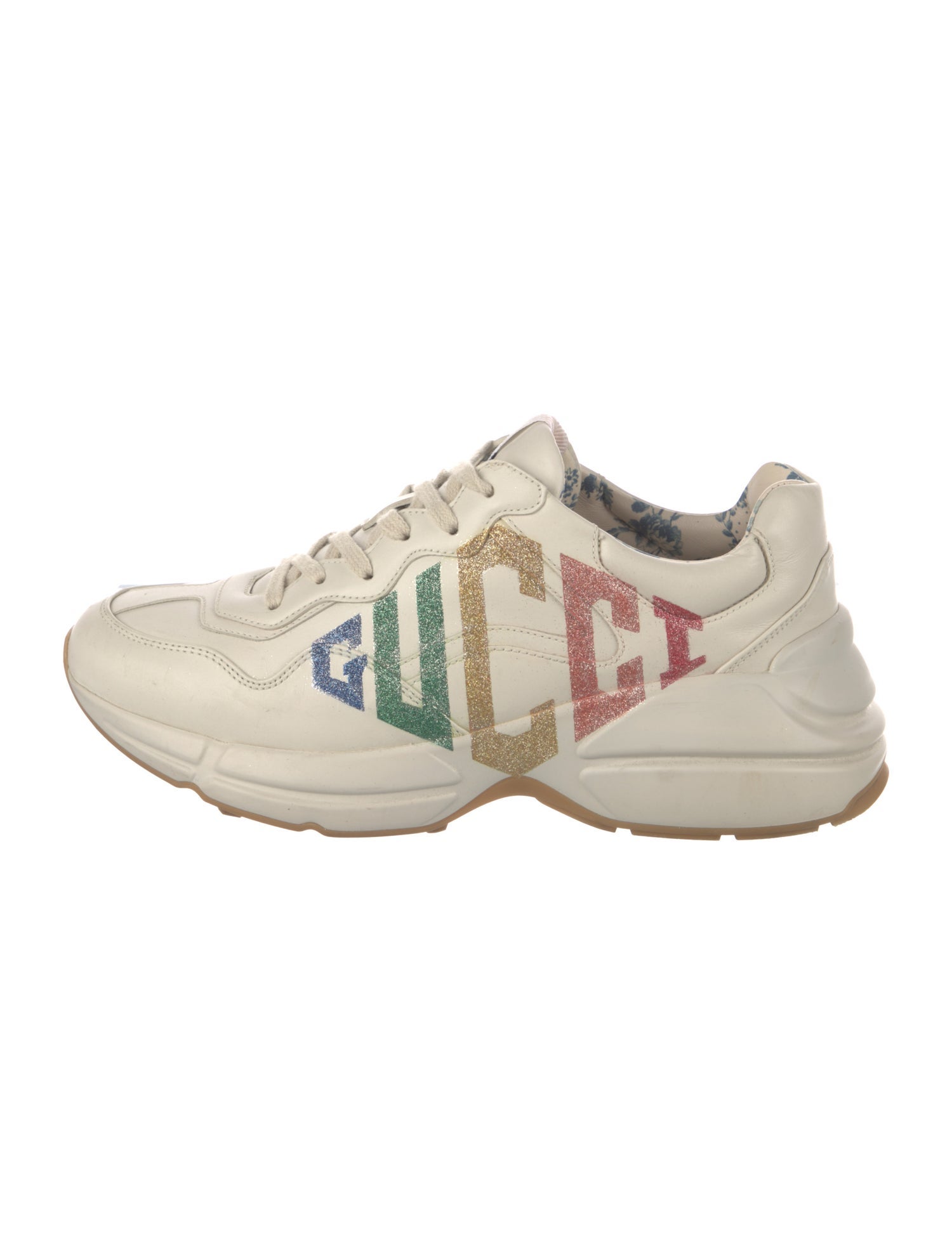 Gucci Leather Graphic Print Sneakers