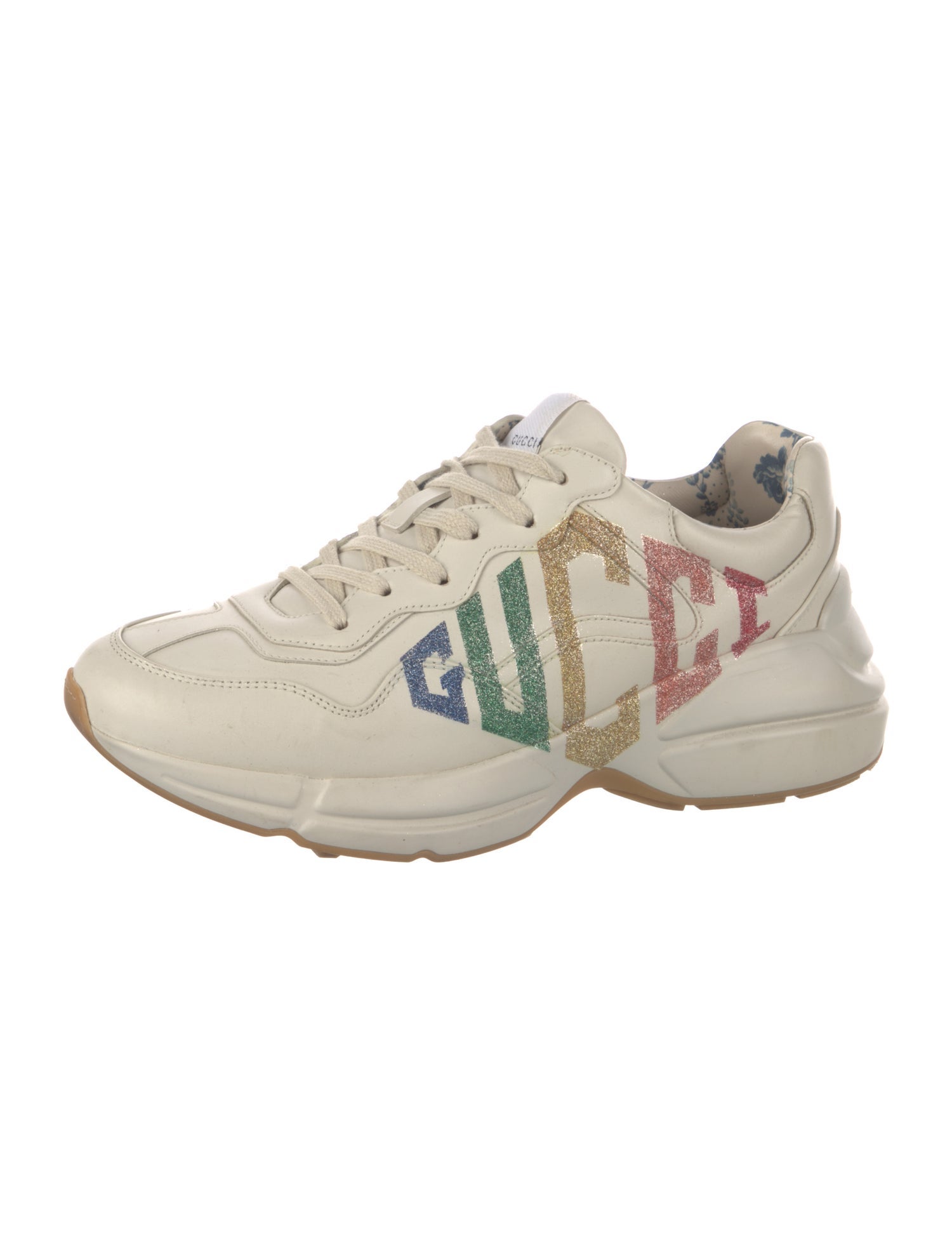 Gucci Leather Graphic Print Sneakers